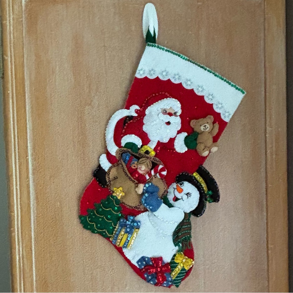 Santa’s List Felt Christmas Stocking